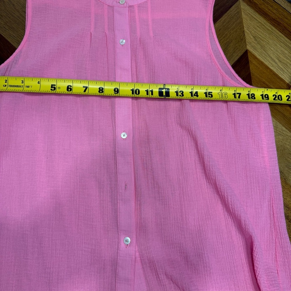 Tommy Bahama Pink Button Down Sleeveless Top 100% cotton - Picture 7 of 7